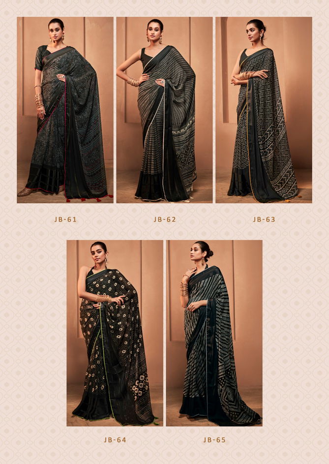 Stavan Jeevika Black 7 Designer Wholesale Georgette Saree Catalog